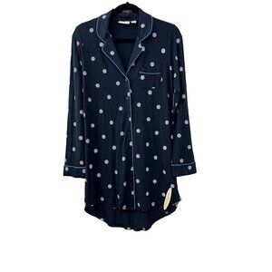 NWT Nordstrom Lingerie Size XXS Navy Sapphire Spaced Foulard nightshirt